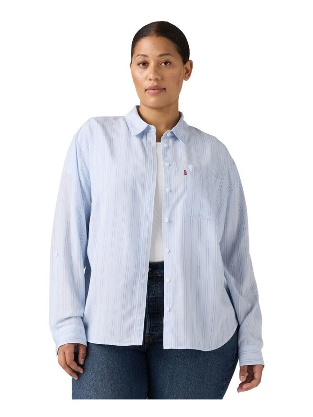 Levis Womens Plus Darlene Chikee St Chikee Stripe Chambray 2X